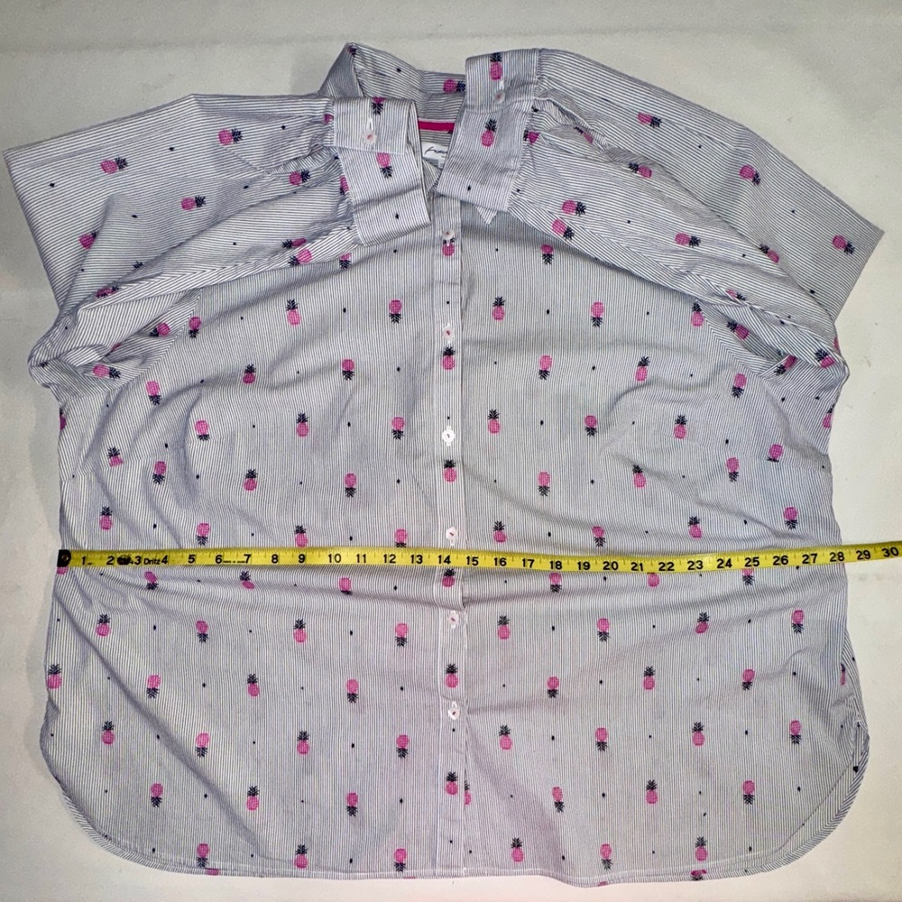 NWOT Foxcroft Simone Pineapple Button-Down Shirt (22W) - Picture 9 of 16